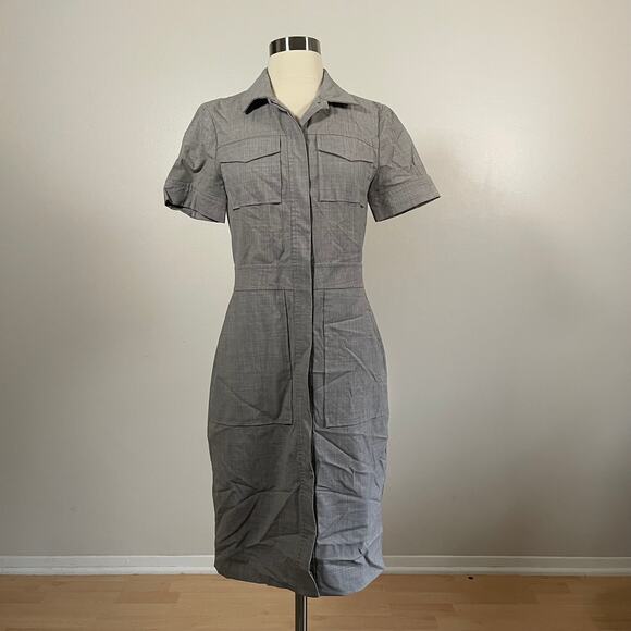 J. Crew • Button Front Gray Dress - Picture 1 of 7